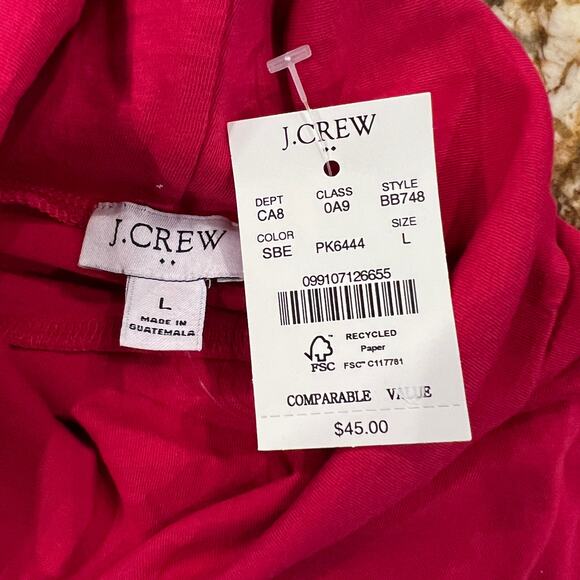 NWT J. Crew Scarlett Berry Pink Tissue Turtleneck - SIZE LARGE - Picture 6 of 11